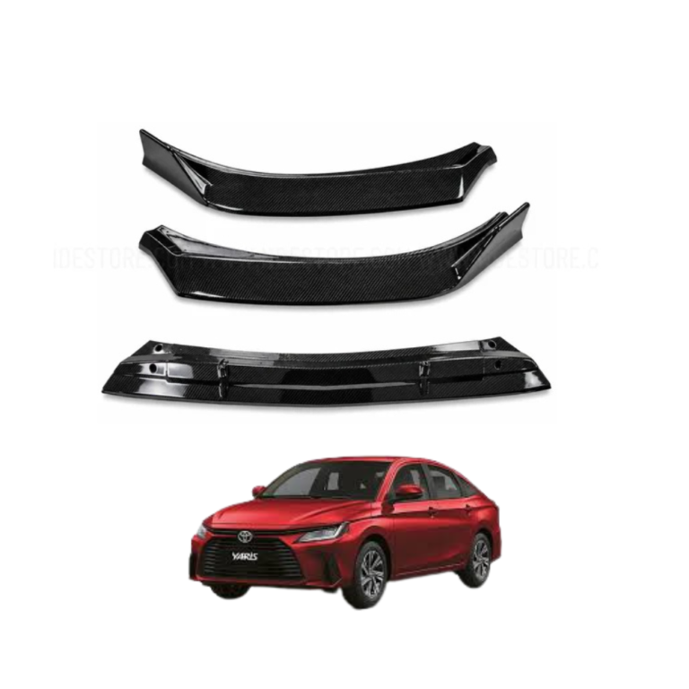 The Toyota Yaris front bumper splitter is a stylish and functional exterior accessory designed to enhance the sporty appearance, aerodynamic styling, and front-end protection of the vehicle. Specifically engineered for the Toyota Yaris, this front bumper splitter is manufactured using durable automotive-grade materials that provide excellent strength, flexibility, and resistance against weather exposure, road debris, and daily driving conditions. A front bumper splitter is widely appreciated by vehicle owners and automotive enthusiasts because it gives the car a more aggressive and premium appearance while complementing the original body lines of the vehicle. The splitter is installed along the lower front bumper area, helping create a cleaner and more performance-inspired front-end design that improves the visual presence of the vehicle on the road. In addition to enhancing styling, the splitter also helps provide an additional layer of protection to the lower bumper section against minor scratches, stone chips, and surface damage caused by road conditions and parking situations. Over time, the lower bumper area of a vehicle can become scratched, faded, or damaged due to speed breakers, road debris, and environmental exposure, making this accessory a practical solution for maintaining exterior appearance and protection. This front bumper splitter is designed according to factory-style fitment standards, ensuring proper compatibility and smooth installation without requiring major modifications. Its precision-crafted structure supports secure mounting and balanced alignment with the front bumper, helping maintain a professional and refined exterior finish. The durable material construction helps resist cracking, fading, moisture, and sunlight exposure, ensuring long-lasting performance and visual quality over extended use. Its lightweight yet strong design supports reliable everyday performance while preserving the sleek and sporty character of the Toyota Yaris. Whether replacing an old accessory or upgrading the appearance of the vehicle, this front bumper splitter offers a practical and cost-effective solution for improving vehicle styling, enhancing road presence, and maintaining a clean and modern exterior look. This front bumper splitter is an excellent choice for vehicle owners, car enthusiasts, and automotive detailers who value sporty styling, exterior protection, and premium visual upgrades. It helps improve the front-end appearance of the vehicle, enhances overall body styling, and gives the Toyota Yaris a more attractive and performance-inspired look during daily driving or car display events. The installation process is simple and convenient, allowing users to fit the splitter with ease while maintaining proper alignment and secure placement. Its durable construction ensures dependable performance under regular road and weather conditions, making it a trusted accessory for long-term vehicle appearance enhancement and maintenance. If you are interested in purchasing this product, you can place your order through our website and contact us on WhatsApp where our team is always ready to assist you quickly with product details, stock availability, and a smooth and customer-friendly buying experience tailored to your convenience. Key points include durable automotive-grade material construction, exact compatibility with Toyota Yaris models, sporty front bumper enhancement, reliable lower bumper protection, precision-crafted design, lightweight yet strong structure, factory-style appearance, easy installation process, weather-resistant durability, and long-lasting exterior styling support, while reasons people buy this product include upgrading vehicle appearance, protection against lower bumper scratches, preference for sporty exterior styling, affordable customization solution, easy online availability, guaranteed compatibility, restoration of modern front-end aesthetics, trusted accessory durability, convenience of direct-fit installation, and better overall vehicle presentation, and advantages include improved front-end appearance, enhanced sporty styling, protection against minor scratches and road debris, long-lasting durability under daily use, resistance to fading and cracking, improved road presence, support for maintaining vehicle resale value, restoration of clean exterior finish, easy maintenance and cleaning, and overall improved driving satisfaction and visual appeal.