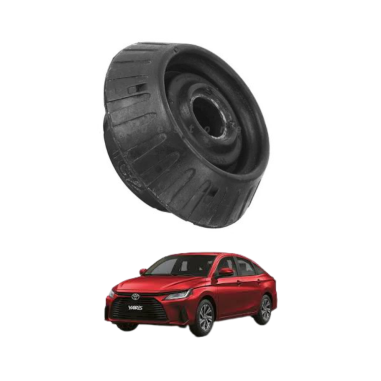 The Toyota Yaris front shock mounting bush is a high-quality suspension component designed to provide stable shock absorber support, reduced vibration, and improved driving comfort for everyday road conditions. Specifically engineered for the Toyota Yaris, this front shock mounting bush is manufactured using durable rubber and reinforced composite materials that ensure flexibility, strength, and long-lasting performance under continuous suspension movement. The shock mounting bush plays a critical role in the vehicle’s suspension system by securing the shock absorber to the vehicle body while absorbing vibrations and road impacts. It acts as a cushioning layer between metal components, helping reduce noise, vibration, and harshness during driving. A properly functioning shock mounting bush contributes to smoother ride quality, better suspension performance, and improved control when driving on uneven or rough roads. Over time, original shock mounting bushes may wear out, crack, harden, or lose elasticity due to constant stress, heat exposure, road conditions, and aging, which can result in increased vibration, knocking noise, unstable suspension behavior, and reduced driving comfort. This replacement front shock mounting bush is designed according to factory specifications, ensuring accurate compatibility and easy installation without requiring modifications. Its precision-engineered structure provides secure shock absorber support and stable alignment, helping maintain proper suspension function and balanced vehicle performance. The durable rubber material is designed to absorb shocks efficiently while resisting cracking, deformation, oil exposure, and environmental damage. In addition to improving suspension comfort, this component helps reduce stress on surrounding suspension parts, contributing to longer system life and improved reliability. Its strong yet flexible construction ensures consistent performance under city driving, highway travel, and rough road conditions, helping maintain smooth and controlled vehicle handling. Whether replacing worn suspension parts or performing preventive maintenance, this front shock mounting bush provides a practical and cost-effective solution for restoring ride comfort, reducing vibration, and improving overall driving stability. This front shock mounting bush is an ideal choice for vehicle owners, mechanics, and suspension specialists who value smooth ride quality, reliable suspension performance, and long-term vehicle comfort. It helps improve shock absorber efficiency, reduces cabin vibration, and supports stable driving control during everyday road conditions. The installation process is suitable for trained technicians and workshops, allowing proper fitting and secure suspension integration. Its durable construction ensures long-lasting reliability under regular driving conditions, making it a trusted maintenance component for suspension system repair and performance improvement. If you are interested in purchasing this product, you can place your order through our website and contact us on WhatsApp where our team is always ready to assist you quickly with product details, stock availability, and a smooth and customer-friendly buying experience tailored to your convenience. Key points include durable rubber shock mounting construction, exact compatibility with Toyota Yaris models, reliable shock absorber support, vibration reduction capability, improved suspension stability, precision-fit design, weather-resistant durability, long-lasting performance, factory-standard suspension function, and smooth ride enhancement, while reasons people buy this product include replacement of worn shock mounts, need for improved ride comfort, preference for reliable suspension parts, affordable maintenance solution, easy online availability, guaranteed compatibility, restoration of suspension performance, trusted durability, convenience of direct-fit replacement, and better overall driving comfort, and advantages include improved ride smoothness, reduced vibration and noise, enhanced suspension stability, long-lasting durability under daily use, resistance to cracking and wear, dependable performance in different road conditions, better shock absorber efficiency, reduced stress on suspension components, support for vehicle handling stability, and overall improved driving comfort and safety.