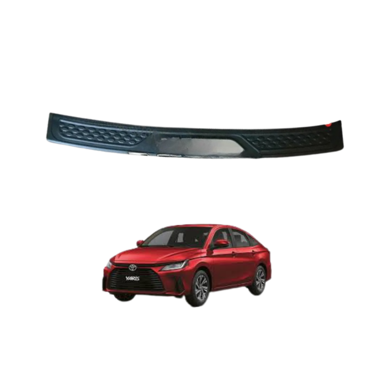 The Toyota Yaris rear bumper protector is a durable and practical exterior accessory designed to protect the rear bumper area from scratches, minor impacts, loading damage, and everyday wear while enhancing the appearance of the vehicle. Specifically developed for the Toyota Yaris, this rear bumper protector is manufactured using high-quality automotive-grade materials that provide excellent resistance against scratches, moisture, sunlight, and daily environmental conditions. The rear bumper section of a vehicle is one of the most exposed areas during luggage loading, unloading, parking, and regular driving activities, making it vulnerable to scuffs, dents, and surface damage over time. This bumper protector acts as a protective barrier that helps preserve the original paint and finish of the rear bumper while maintaining a clean and stylish appearance. Designed according to factory fitment standards, the protector offers proper compatibility and easy installation without requiring drilling or major modifications. Its precision-crafted design allows secure placement and balanced alignment with the vehicle’s rear bumper, helping maintain the original styling while adding an extra layer of protection. The durable material construction ensures long-lasting performance and resistance to fading, cracking, and deformation even under continuous outdoor exposure and daily usage conditions. In addition to its protective function, the rear bumper protector also enhances the visual appeal of the vehicle by giving the rear section a more refined and modern appearance. The textured or polished finish helps minimize the visibility of minor scratches and supports easier cleaning and maintenance of the bumper area. Whether used for family vehicles, daily commuting, or regular cargo loading, this bumper protector provides a practical and cost-effective solution for maintaining the condition and appearance of your Toyota Yaris while helping reduce the risk of unnecessary rear bumper damage. This rear bumper protector is an ideal choice for vehicle owners, car detailers, and automotive enthusiasts who value exterior protection and long-term vehicle care. It helps preserve the original bumper condition, improves rear-end styling, and supports better protection against loading scratches and parking-related wear. The installation process is simple and convenient, allowing users to fit the protector quickly without requiring specialized tools or professional assistance, saving both time and installation cost. Its durable construction ensures dependable performance under regular driving and weather conditions, making it a trusted accessory for ongoing vehicle maintenance and appearance enhancement. If you are interested in purchasing this product, you can place your order through our website and contact us on WhatsApp where our team is always ready to assist you quickly with product details, stock availability, and a smooth and customer-friendly buying experience tailored to your convenience. Key points include durable automotive-grade material construction, exact compatibility with Toyota Yaris models, reliable rear bumper protection, scratch-resistant surface, stylish exterior enhancement, lightweight yet strong design, easy installation process, weather-resistant durability, long-lasting performance, and factory-style fit and finish, while reasons people buy this product include protection against loading scratches, replacement of worn bumper accessories, preference for practical exterior upgrades, affordable vehicle protection solution, easy online availability, guaranteed compatibility, improved rear bumper appearance, trusted accessory durability, convenience of direct-fit installation, and better overall vehicle maintenance, and advantages include improved rear bumper protection, enhanced exterior appearance, resistance to scratches and minor impacts, long-lasting durability under daily use, protection against paint damage, dependable performance in different weather conditions, support for maintaining vehicle resale value, restoration of clean rear-end styling, easy maintenance and cleaning, and overall improved driving satisfaction and vehicle presentation.