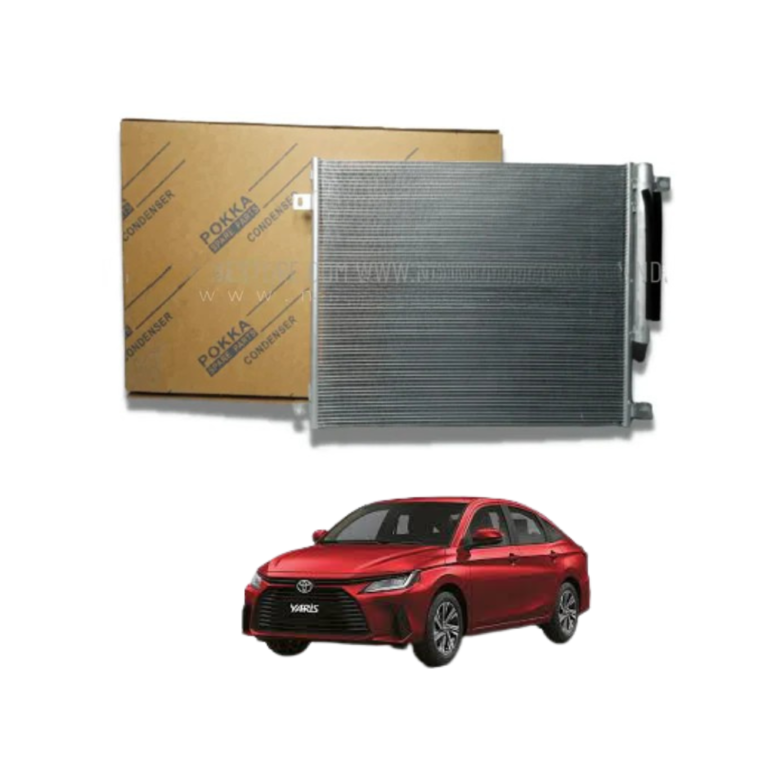 The Toyota Yaris 2005–2023 Condenser Assembly is a premium-quality air conditioning cooling component designed to provide efficient heat dissipation, reliable cooling performance, and long-lasting durability for Toyota Yaris models manufactured between 2005 and 2023. The AC condenser is one of the most important components in a vehicle’s air conditioning system because it is responsible for releasing heat from the refrigerant and converting high-pressure gas into a cooled liquid before it circulates through the rest of the air conditioning system. A properly functioning condenser helps maintain comfortable cabin temperatures, improves cooling efficiency, and supports the overall performance of the vehicle’s climate control system. Manufactured using high-quality automotive-grade aluminum and durable cooling fins, this condenser assembly is engineered to withstand daily driving conditions, temperature fluctuations, road vibrations, moisture exposure, and environmental contaminants while maintaining dependable operation over an extended service life. Over time, original condensers may become damaged due to road debris, corrosion, leaks, blocked cooling passages, stone impacts, or normal wear and tear. A faulty condenser can reduce cooling efficiency, increase AC system workload, cause refrigerant leaks, and result in poor cabin cooling performance. Replacing a damaged condenser assembly helps restore proper air conditioning operation and improves passenger comfort during hot weather conditions. Designed according to factory-style specifications, this condenser assembly provides dependable compatibility and accurate fitment for Toyota Yaris vehicles. The precision-engineered cooling tubes and fins maximize heat transfer efficiency while supporting smooth refrigerant flow throughout the system. The durable construction helps resist corrosion and environmental wear while maintaining consistent cooling performance under various operating conditions. Whether driving in city traffic, on highways, or during long-distance journeys, a reliable condenser plays a crucial role in maintaining comfortable cabin temperatures and supporting efficient climate control operation. This replacement condenser assembly is suitable for routine maintenance, AC system repairs, vehicle restoration projects, and professional automotive servicing. The lightweight yet robust design contributes to improved cooling efficiency while supporting long-term durability. Automotive technicians, repair workshops, fleet operators, and vehicle owners understand the importance of maintaining the air conditioning system using quality replacement components. A properly functioning condenser helps reduce strain on the compressor, improves cooling performance, and contributes to overall system reliability. This condenser assembly is engineered to deliver dependable operation under demanding weather conditions while supporting factory-style AC system performance. The combination of precision manufacturing, durable materials, and efficient heat exchange technology makes this replacement condenser an excellent choice for Toyota Yaris owners seeking reliable air conditioning performance and long-term value. By restoring effective heat dissipation and refrigerant cooling, this condenser assembly helps maintain a comfortable driving environment and enhances overall vehicle ownership satisfaction. Its dependable design and durable construction make it a trusted replacement solution for preserving the cooling efficiency and functionality of the Toyota Yaris air conditioning system. This Toyota Yaris 2005–2023 Condenser Assembly is an ideal replacement component for drivers, automotive workshops, fleet operators, AC specialists, and maintenance professionals who require dependable cooling system performance and reliable replacement parts. Installing a new condenser helps restore efficient air conditioning operation, improve cabin cooling, reduce compressor workload, and support long-term climate control reliability. If you would like to purchase this product, you can easily place your order through our website and contact our WhatsApp support team for stock availability, compatibility confirmation, technical guidance, and professional customer assistance. Enjoy a convenient online shopping experience and connect with our WhatsApp representatives for quick responses, expert advice, and personalized support to help you find the correct automotive parts for your vehicle. Key points include compatibility with Toyota Yaris 2005–2023 models, high-quality aluminum construction, efficient heat dissipation performance, factory-style fitment, durable cooling fin design, reliable refrigerant flow support, corrosion-resistant construction, long service life, dependable air conditioning operation, and enhanced cabin comfort. People buy this product because it replaces leaking condensers, restores AC cooling efficiency, improves cabin comfort, supports climate control repairs, provides dependable compatibility, offers durable construction, enhances air conditioning performance, reduces compressor strain, maintains vehicle value, and delivers reliable long-term operation. Advantages include improved cooling efficiency, enhanced passenger comfort, reliable refrigerant heat exchange, durable construction for extended lifespan, resistance to corrosion and environmental exposure, support for efficient AC system operation, reduced compressor workload, dependable performance in hot weather conditions, support for professional-quality repairs, and overall improvement in vehicle comfort, reliability, functionality, and ownership satisfaction. This condenser assembly combines durability, cooling efficiency, precision engineering, reliability, long-lasting performance, and excellent value while helping maintain the air conditioning functionality, cabin comfort, and dependable operation of your Toyota Yaris for many years of comfortable and enjoyable driving.