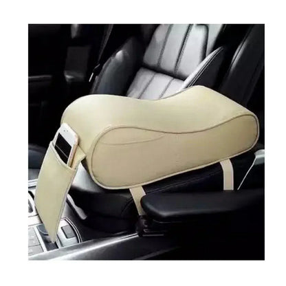 CAR ARMREST CUSHION BLACK WITH RED STITCH - ndestore.com