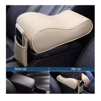 CAR ARMREST CUSHION BLACK WITH RED STITCH - ndestore.com