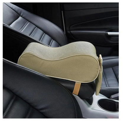 CAR ARMREST CUSHION BLACK WITH RED STITCH - ndestore.com
