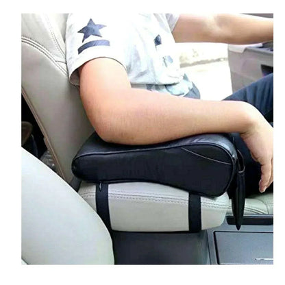 CAR ARMREST CUSHION BLACK WITH RED STITCH - ndestore.com